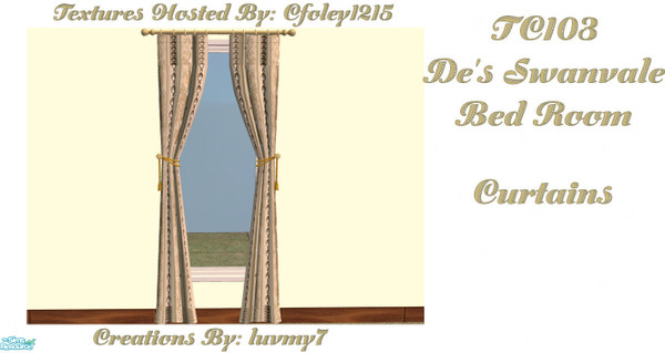 Sims 2 — TC103 Bed Room - Swanvale Curtains by luvmy7 — A Bed Room I recolored using Detimgi\'s awesome Swanvale Meshes