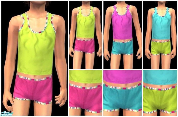 Sims 2 — JPcfswim5 by juttaponath — Tankini for girls. No mesh or expansion pack required.