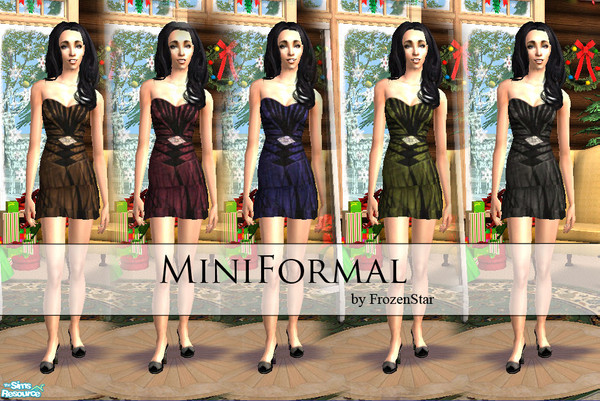 Sims 2 — MiniFormal Set by FrozenStarRo — A set of mini dresses for your sims ladies!