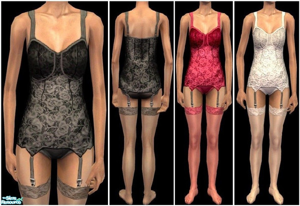 Sims 2 — JPefundies3 by juttaponath — Lace corset underwear for elders. No mesh and no expansion pack required.