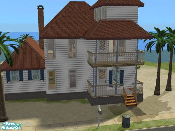Sims 2 — Beach House by destineeg1992 — House on the beach is perfect for the newlyweds. Comes with a small office on the