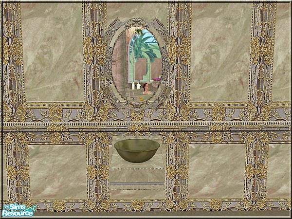 Sims 2 — Magesty Bath - Marble Mirror by VictoriaGrace — Looks best with the wallpaper.