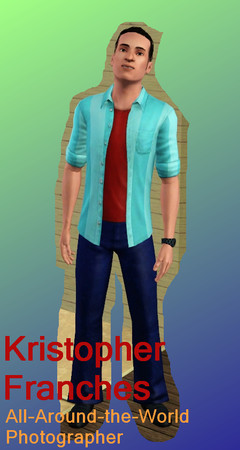 Sims 3 — Kristopher Franches by RandomPlayer — From The Sims 3 Exchange: [Bio: He is a photographer who likes to travel