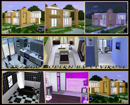 Sims 3 — Strange Modern II by Devirose — Lovely house in modern style,3 bedrooms,1 kitchen,nice hall,poolside,car zone,3