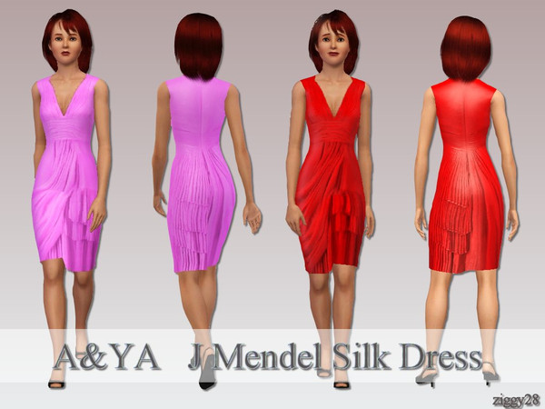 Sims 3 — YA/A J Mendel Silk Dress by ziggy28 — A lovely formal dress based on a J. Mendel dress available in two colours,