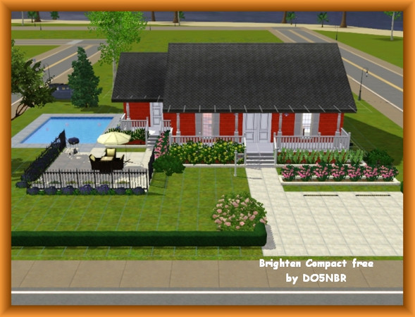 Sims 3 — Brighten Compact free by DO5NBR — Little family home with 2 bedrooms, one bathroom, a nice veranda, a