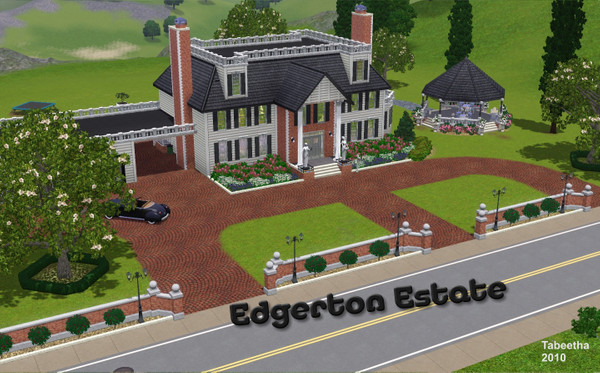 Sims 3 — Edgerton Estate by Tabeetha — This is a large colonial style home, which has 3 bedrooms, 1 master suite,