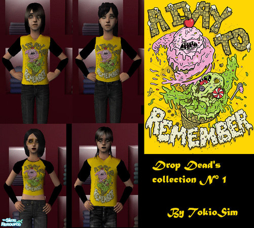 Sims 2 —  by TokioSim — 4 t-shirts: *Male/Child *Male/Teen *Female/Child *Female/Teen