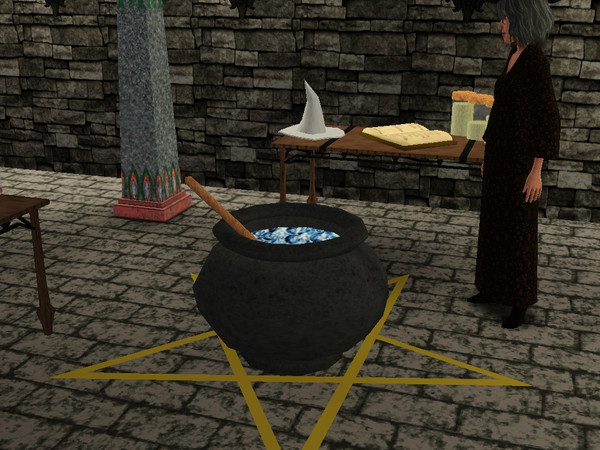 Sims 3 —  by lilliebou — Hi! This caldron is a unusable decoration. The caldron itself and the giant spoon are