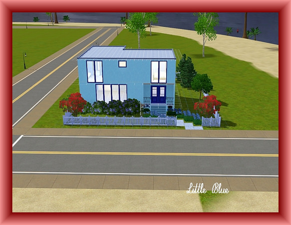 Sims 3 — Little Blue by DO5NBR — This little house has a kitchen, a livingroom, a terrace and a bathroom on the first