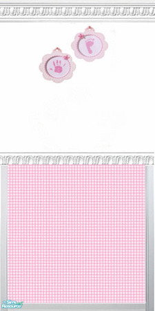 Sims 2 — Pink Gingham Name Wall set - hand & foot by kollens — Pink Gingham Name set(hand & foot mold) with tiny