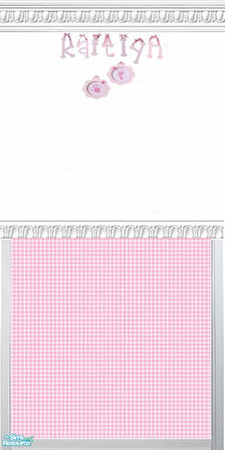 Sims 2 — Pink Gingham Name Wall set - Kaitlyn by kollens — Pink Gingham Name Kaitlyn with tiny hand and foot mold. The