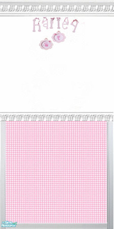 Sims 2 — Pink Gingham Name Wallpaper set - Hailey by kollens — Pink Gingham Name Hailey with tiny hand and foot mold. The
