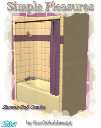 Sims 2 — Simple Pleasures Bath - Shower/Tub Combo by EarthGoddess54 — Made to match the Simple Pleasures bathroom. Enjoy!