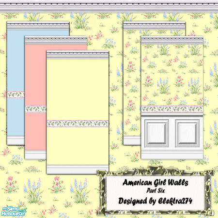 Sims 2 — American Girl Walls - Part 6 by elektra274 — 6 of 6 wallpaper sets designed to coordinate with the other designs