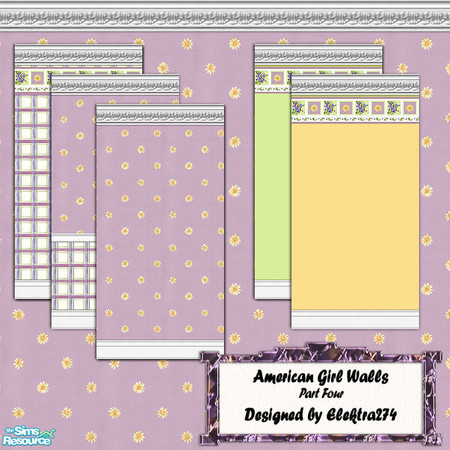 Sims 2 — American Girl Walls - Part 4 by elektra274 — 4 of 6 wallpaper sets designed to coordinate with the other designs