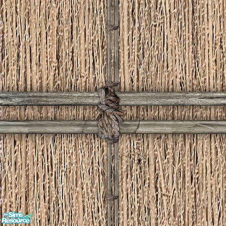 Sims 2 — More Flat Roofs: Tiki Thatch by Uma Design — You want even a flat roof to look like a real roof. Guarantee -