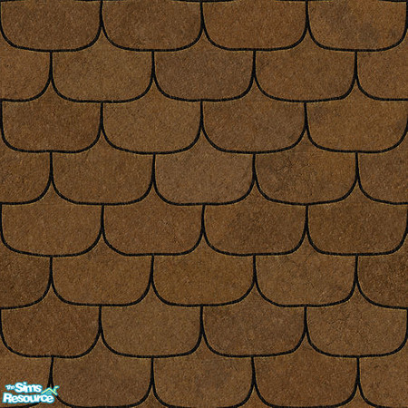 Sims 2 — More Flat Roofs: Brown Fish Scales by Uma Design — You want even a flat roof to look like a real roof. Guarantee