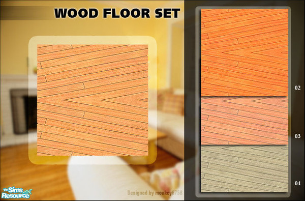 Sims 2 — Wood Floor Set by monkey6758 — 4 floors