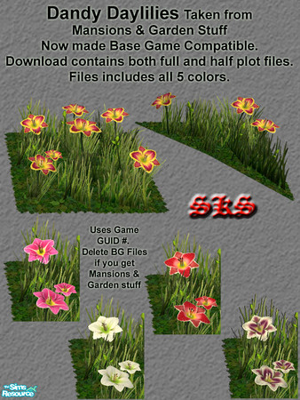 Sims 2 — BG Garden Flower Collection - Dandy Daylilies by 71robert13 — These \"Dandy Daylilies\" are actually