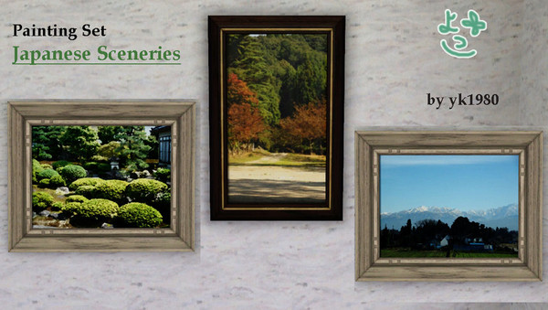 Sims 3 — japanese sceneries - painting set by yk1980 — 3 paintings of japanese sceneries. the images are made by myself,