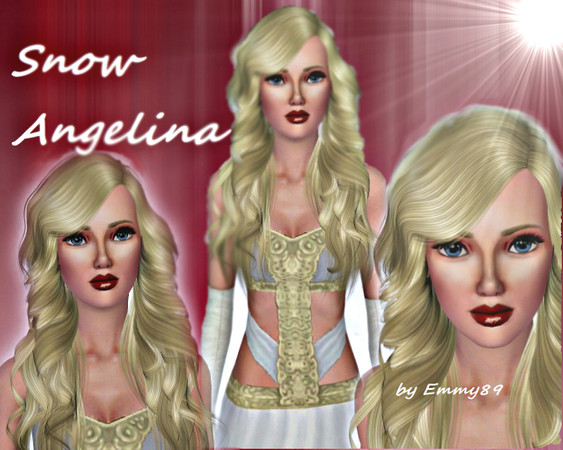 Sims 3 — Snow Angelina by Emmy89 — Snow Angelina,hope you like it! Hair by Savio Skin/Eyes/Dress by Peggy Poshie Lipstick