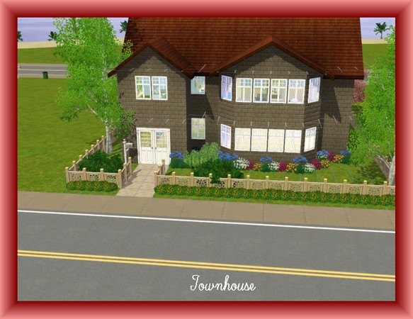 Sims 3 — Townhouse by DO5NBR — On the first floor of this house are a kitchen, a half bath and the living area. On the