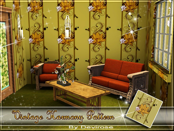Sims 3 — Vintage Harmony by Devirose — Wonderful fantasy, suitable for walls and elegant sofas class, old style but with