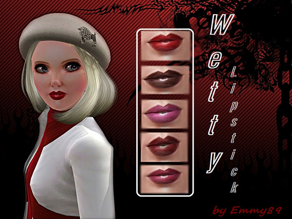Sims 3 — Wetty Lipstick by Emmy89 by Emmy89 — This my second lipstick (makeup) creation,hope you like it! Please,comment