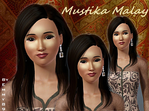 Sims 3 — Mustika Malay by Emmy89 — This is Mustika,I try to make Malay look sim. I hope you guys like her. Hair/Earing by