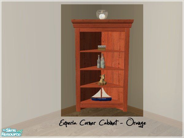 Sims 2 — Experia Corner Cabinet - Recolour Orange by mky1374 — Mesh by Mutske