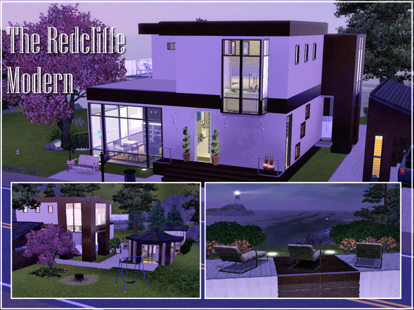 Sims 3 — The Redcliffe Modern  by ple_ — A fully furnished 1 bath, 2 bed modern house with a carport. Includes an open