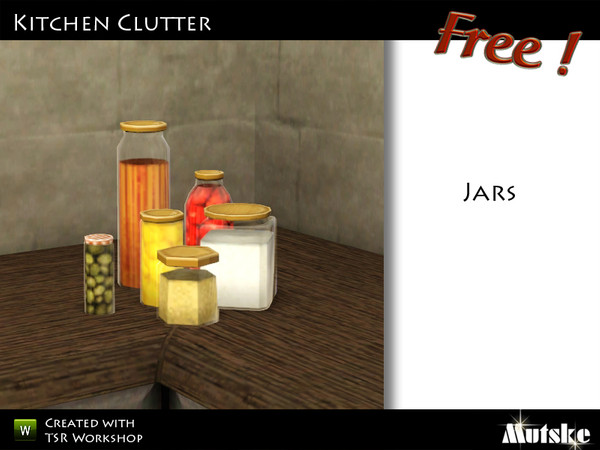 Sims 3 — Kitchen Supplies Jars by Mutske — Made by Mutske@TSR. TSRAA.