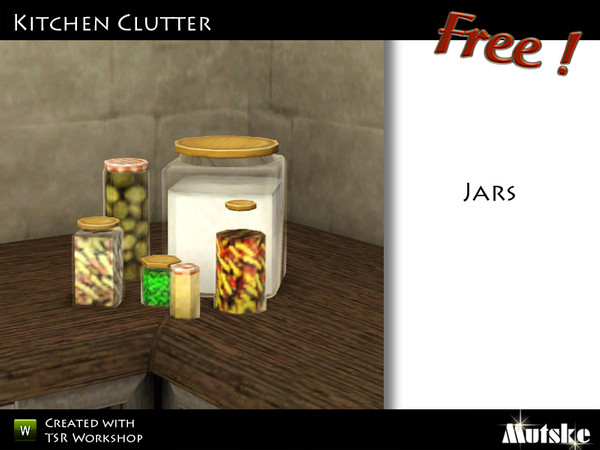 Sims 3 — Kitchen Supplies Jars by Mutske — Made by Mutske@TSR. TSRAA.