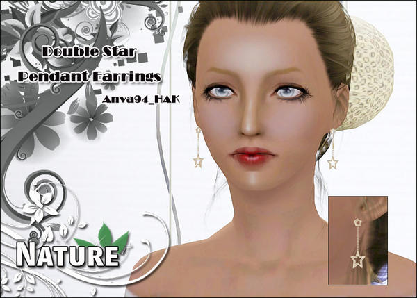 The Sims Resource - Double_Star_Pendant_Earrings