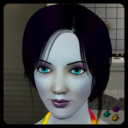 Sims 3 — Linda by Flovv — A wonderful young women with a hidden life - she's a vampire. (patterns selfmade)
