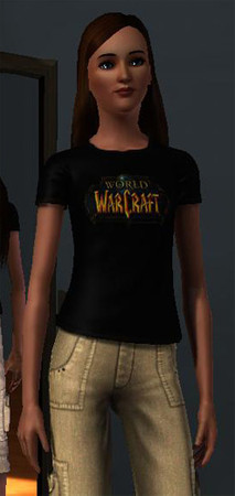 Sims 3 — World of Warcraft Logo T-Shirt FA by lizholsimer — A t-shirt for your adult female Sims featuring the World of