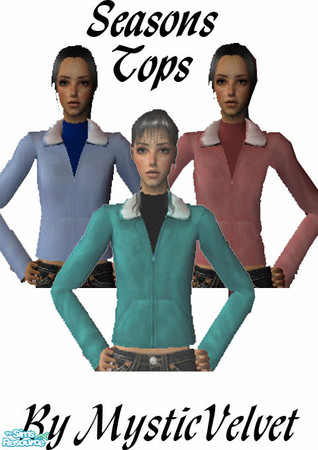 Sims 2 — Seasons Tops  by MysticVelvet — These are a recolour of a Maxis top. Seasons required.