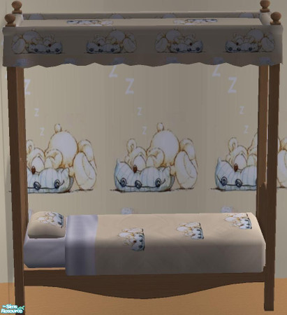 Sims 2 — Sweet Little Bear Single Bed by ale0508 — 