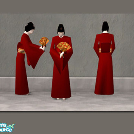 Sims 2 — TOT Doll Red by DOT — TOT Doll Red. Matching \'Touch Of Teak\' in-game bed. Desk - Dining Table - Chair - End