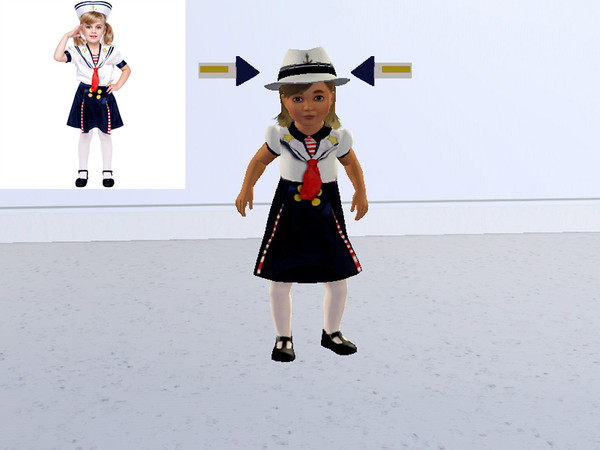 Sims 3 — punie_fpaccessory_001 by punie — Sailor toddler hat requires mesh toddler fedora hat from