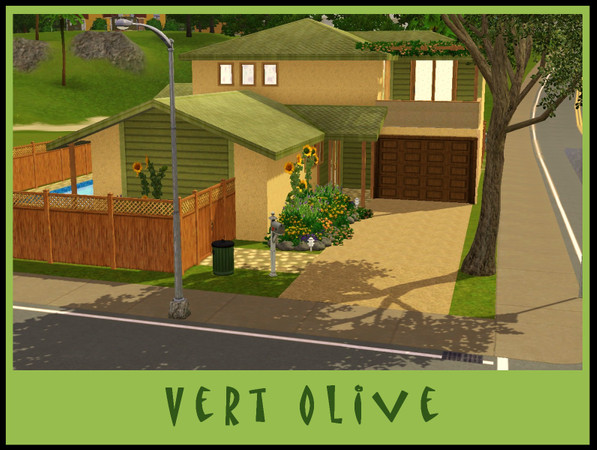 Sims 3 — Vert Olive by Youlie25 — Here is a little house on a little lot but for big family. It's a contemporary house