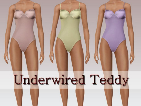 Sims 3 — Underwired Teddy by ziggy28 — Underwired teddy in 3 colours clover, lemon and lilac *Custom Launcher Thumbnail