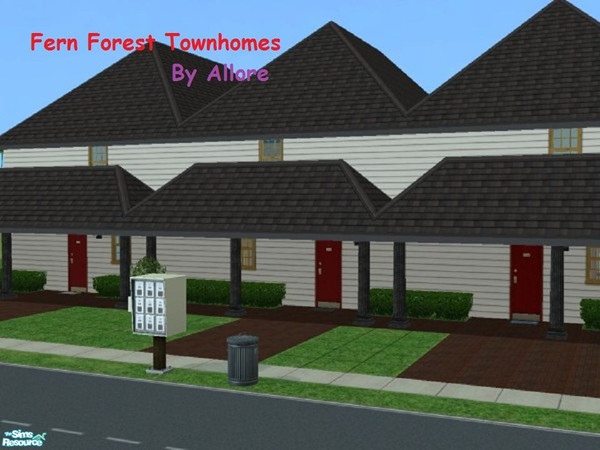 Sims 2 — Fern Forest Townhomes! by mermaidofthenile — This 3 Unit Townhome lot has in each unit: 2 Bedrooms with closets,