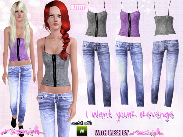 The Sims Resource - 488 - Ripped Skinny Jeans