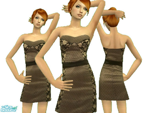Sims 2 — Casual Dresses Collection-Dress 5 by theangeliquemonte — This silk dress with floral patterns and lace a totally