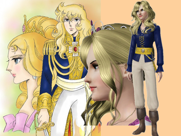Sims 3 — Lady Oscar, La Rose de Versailles by Tyty30 — By Tyty VeryImportantSims Hair : Normal : Newsea Reborn Formal :