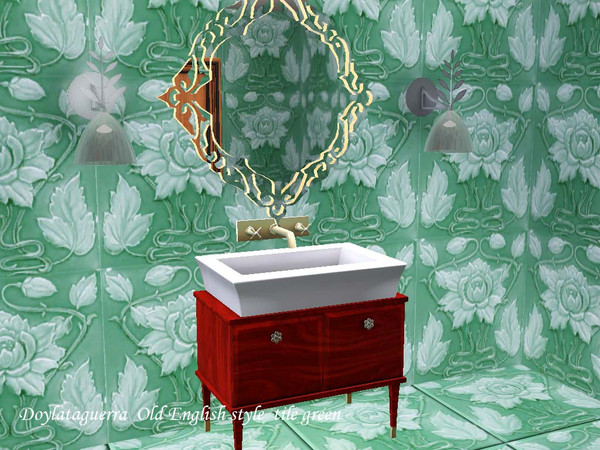 Sims 3 — Doylataguerra Old English style tile green  by Doylataguerra_ — Doylataguerra Old English style tile green 