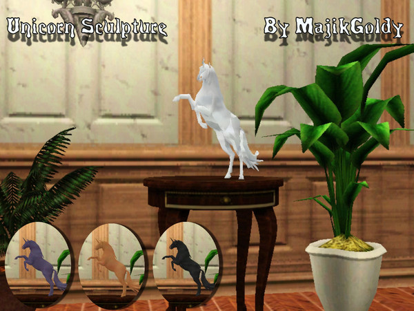 Sims 3 — MagikGoldys Unicorn Sculpture by MajikGoldy — MagikGoldys Unicorn Sculpture Come see us at Dragoncat's 3D