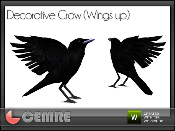 Sims 3 — Halloween Decorations -Decorative Crow (Wings up) by cemre — Halloween Decorations -Decorative Crow with Wings